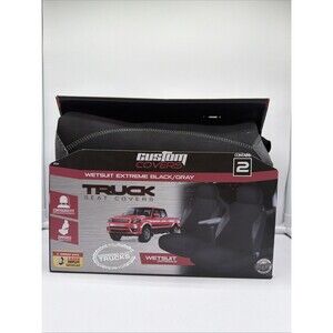 Custom Covers Wet Suit Extreme 2 Pc Black/Gray Low Back Truck Seat Covers